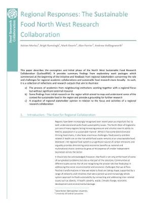 Cover of Regional responses: The Sustainable Food North West Research Collaboration