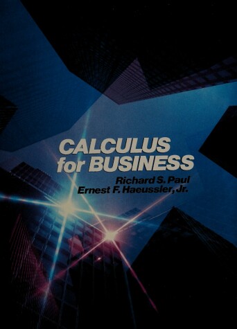 Book cover for Calculus for Business