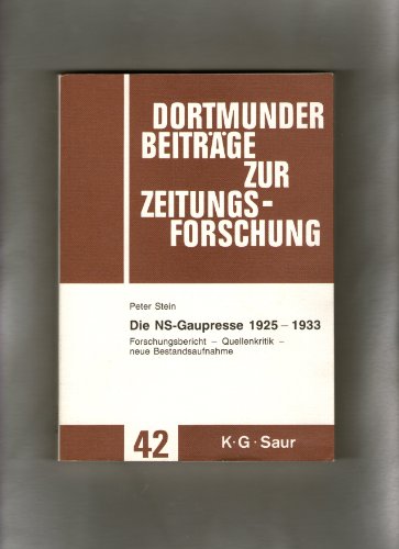 Book cover for Die Ns-Gaupresse 1925 - 1933