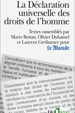 Cover of Declaration Univ Des Droit