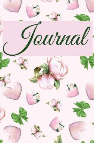 Cover of Journal For Her- Pink Flowers and Hearts Hardcover 122 pages 6X9 Inches