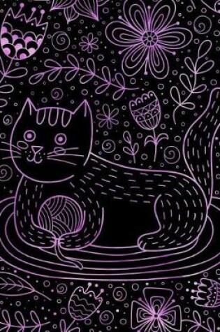 Cover of Bullet Journal Notebook Cute Cat in Flowers Pattern 5