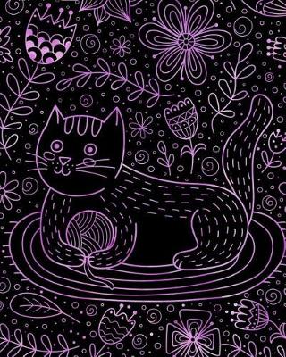 Book cover for Bullet Journal Notebook Cute Cat in Flowers Pattern 5