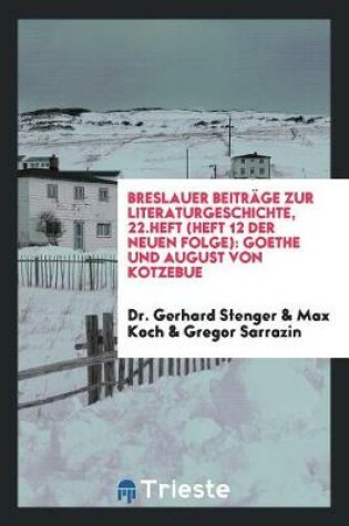 Cover of Goethe Und August Von Kotzebue