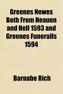 Book cover for Greenes Newes Both from Heauen and Hell 1593 and Greenes Funeralls 1594