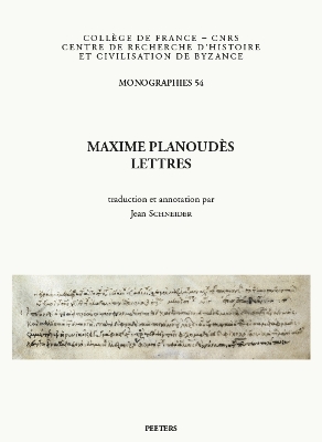 Cover of Maxime Planoudes, Lettres