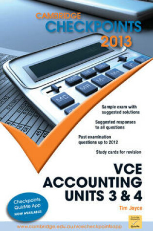 Cover of Cambridge Checkpoints VCE Accounting Units 3 and 4 2013