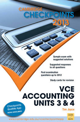 Book cover for Cambridge Checkpoints VCE Accounting Units 3 and 4 2013