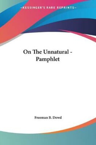 Cover of On The Unnatural - Pamphlet