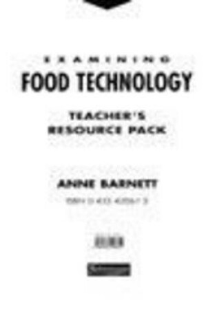 Cover of Examining Food Technology Teacher's Resource Pack