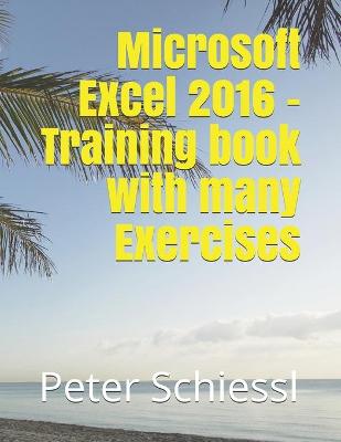 Book cover for Microsoft Excel 2016 - Training book with many Exercises