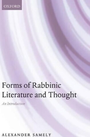 Cover of Forms of Rabbinic Literature and Thought