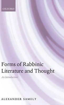 Book cover for Forms of Rabbinic Literature and Thought