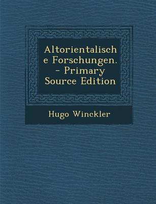 Book cover for Altorientalische Forschungen. - Primary Source Edition