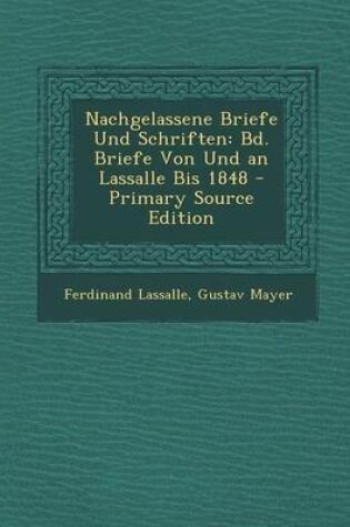 Cover of Nachgelassene Briefe Und Schriften