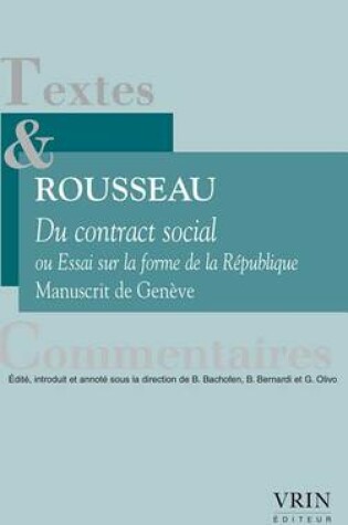 Cover of Du Contrat Social Ou Essai Sur La Forme de la Republique