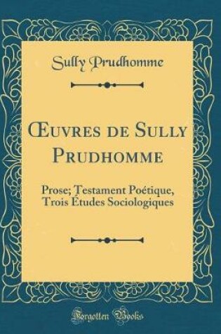 Cover of Oeuvres de Sully Prudhomme