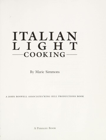 Book cover for Italian Light Cooking