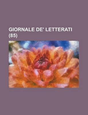 Book cover for Giornale de' Letterati (85)