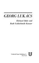 Cover of Georg Lukacs