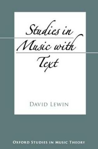 Cover of Studies in Music with Text