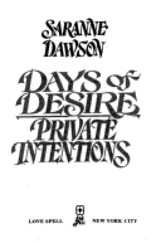 Cover of Days of Desire, Private Intentions