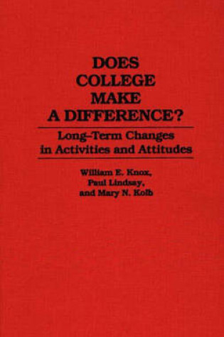 Cover of Does College Make a Difference?