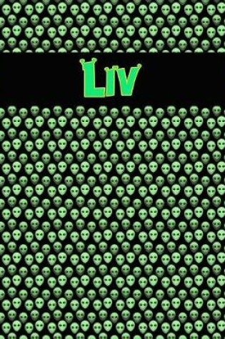 Cover of 120 Page Handwriting Practice Book with Green Alien Cover Liv