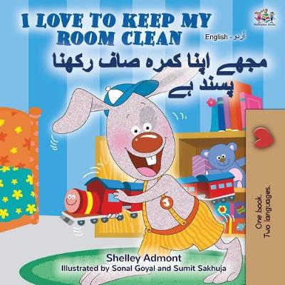 Book cover for I Love to Keep My Room Clean (English Urdu Bilingual Book)