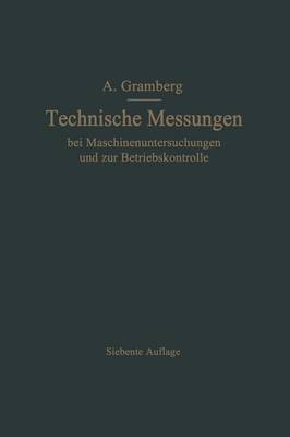 Book cover for Technische Messungen bei Maschinenuntersuchungen und zur Betriebskontrolle