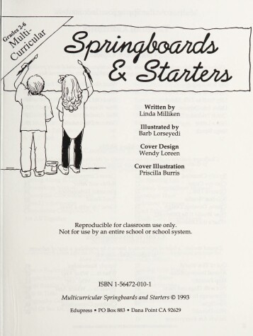 Book cover for Multicurricular Springboards & Starters