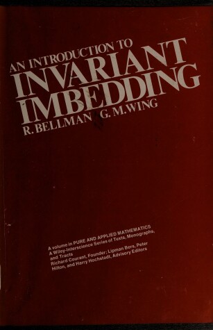 Book cover for Introduction to Invariant Imbedding