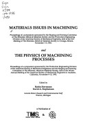 Cover of Materials Issues in Machining and the Physics of Machining Processes