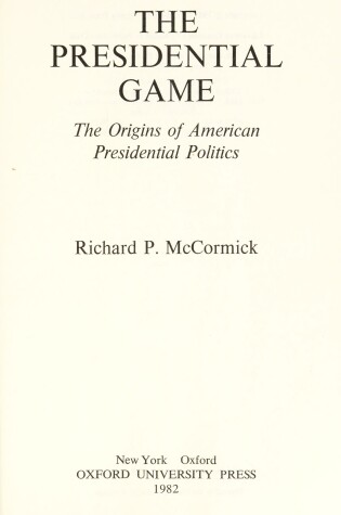 Cover of The Presidential Game