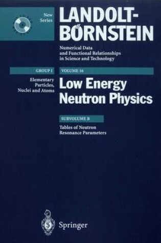 Cover of Tables of Neutron Resonance Parameters