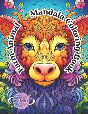 Book cover for Farm Animal Mandala Coloring Book