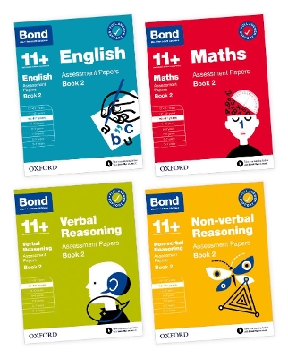 Book cover for 11+: Bond 11+ English, Maths, Non-verbal Reasoning, Verbal Reasoning Assessment Papers: Ready for the 2024 exam