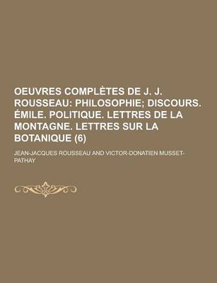 Book cover for Oeuvres Completes de J. J. Rousseau (6)