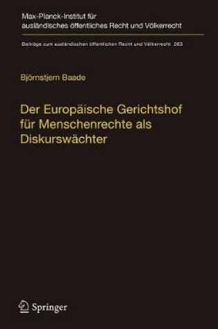 Cover of Der Europaische Gerichtshof Fur Menschenrechte ALS Diskurswachter