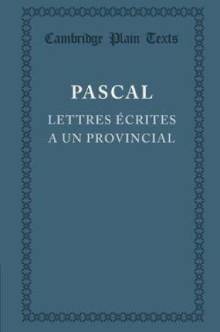 Cover of Lettres ecrites a un provincial