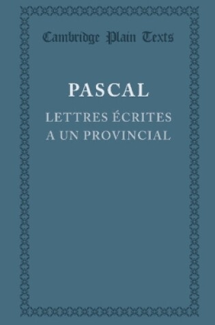 Cover of Lettres ecrites a un provincial