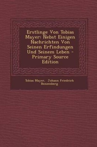 Cover of Erstlinge Von Tobias Mayer