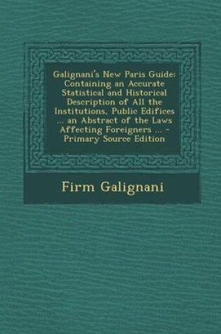 Cover of Galignani's New Paris Guide