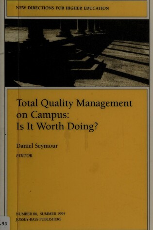 Cover of Total Quality Management Campus 86