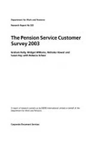 Cover of The Pensions Service Customer Survey 2003