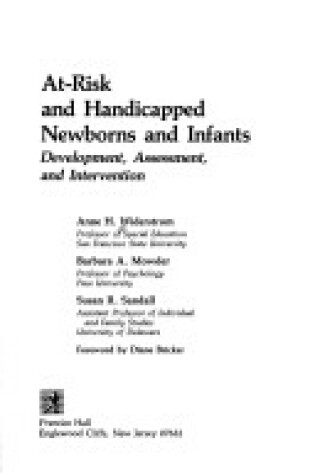 Cover of At-risk and Handicapped Newborns and Infants