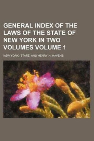 Cover of General Index of the Laws of the State of New York in Two Volumes Volume 1