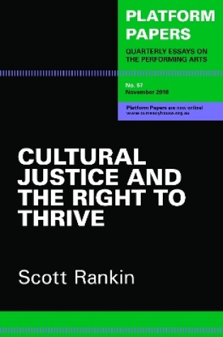 Cover of Platform Papers 57: Cultural Justice and the Right to Thrive