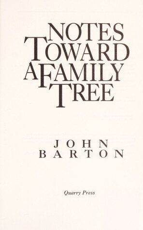 Book cover for Notes Toward a Family Tree