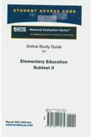 Cover of Access Code Card for the Online Tutorial for the National Evaluation Series Elementary Education Subtest II